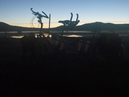 GDMBR: Dawn comes to the Lima Reservoir Wildlife Refuge and Wetland Wild Camp.